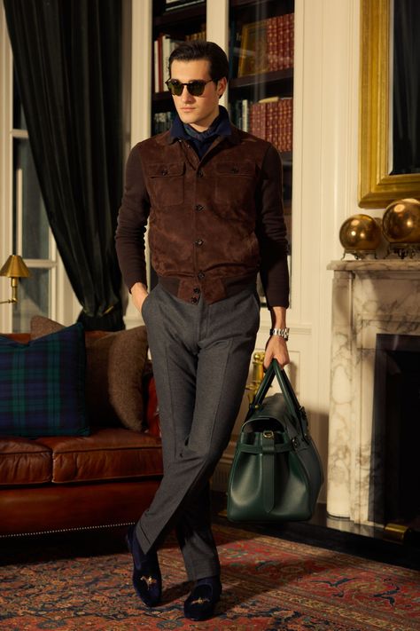 Ralph Lauren Purple Label Men's Fall 2024 [PHOTOS] Ralph Lauren Men Outfits, Vest Outfits Men, Ralph Lauren Purple Label Men, British Style Men, 2024 Menswear, Ralph Lauren Fall, Preppy Mens Fashion, Man Dressing Style, Classy Outfits Men