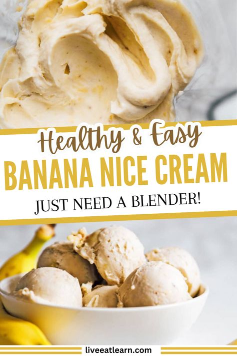 Are you craving something sweet? Here is a banana nice cream that is a healthy ice cream that uses bananas as the base. Reduce your carb count and limit the amount of sugar you are incorporating into your diet. Banana Yogurt Ice Cream, Peanut Butter Banana Ice Cream Healthy, Banana Coconut Milk Ice Cream, Banana And Peanut Butter Ice Cream, Easy Homemade Banana Ice Cream, Banana Cream Ice Cream, Ice Cream With Bananas Recipes, Ice Cream With Frozen Bananas, Ice Cream Made With Bananas