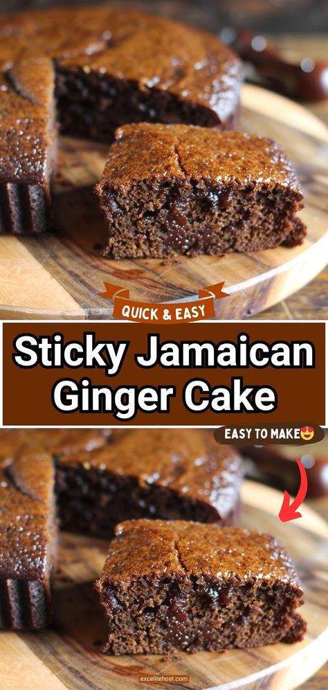 Ingredients:1 cup all-purpose flour1 teaspoon baking powder1 teaspoon ground ginger1/2 teaspoon ground cinnamon1/2 teaspoon ground nutmeg1/4 teaspoon Sticky Ginger Cake Recipe, Jamaican Ginger Cake Recipe, Ginger Spice Cake Recipe, Sticky Jamaican Ginger Cake, Ginger Spice Cake, Jamaican Dessert Recipes, Cosy Recipes, Jamaican Cake, Caribbean Desserts