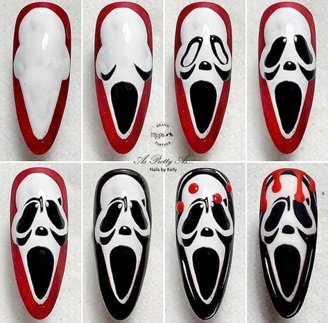 Ongles Goth, Halloween Nail Art Tutorial, Paznokcie Hello Kitty, Horror Nails, Halloween Nails Diy, Holloween Nails, Halloween Nails Easy, Halloween Acrylic Nails, Cute Halloween Nails