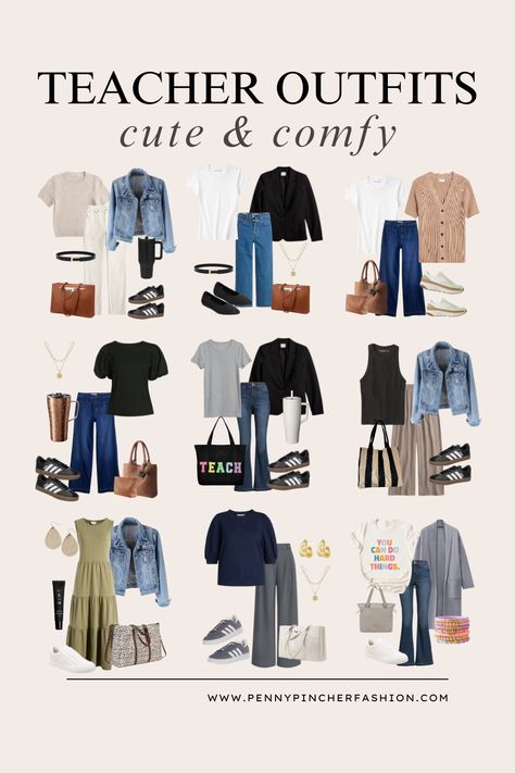 Teacher Winter Capsule Wardrobe, What To Wear To Parent Teacher Meeting, Fall 2024 Fashion Trends Teacher, Teacher Outfits Capsule Wardrobe, Ela Teacher Outfits, Teacher Outfits Middle School Fall, Teacher Outfits High School Fall, School Employee Outfits, Substitute Teacher Outfits Casual