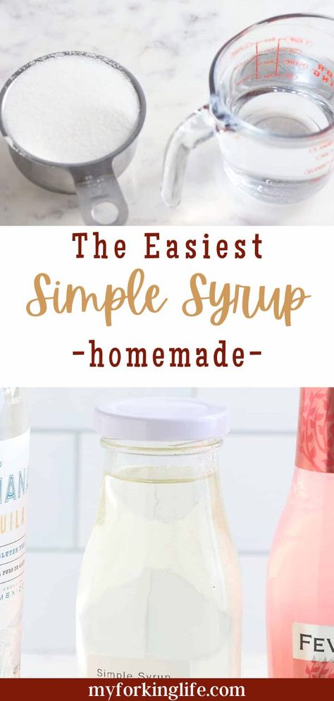 Say goodbye to store-bought simple syrup and make your own at home! This recipe is easy to follow and perfect for adding sweetness to your favorite cocktails or desserts. How To Make Honey Simple Syrup, How To Make Simple Syrup For Cakes, Making Simple Syrup, How To Make Simple Syrup For Drinks, How To Make Simple Syrup, Recipe For Simple Syrup, Simple Syrup Recipe Cocktails, Diy Simple Syrup, Sugar Free Simple Syrup Recipe