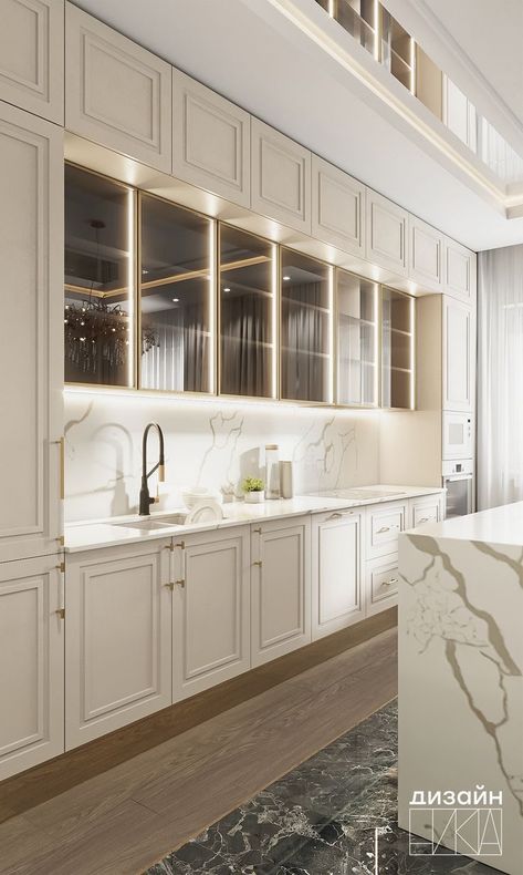 kitchen decor cabinets makeover diy ideas on a budget modern Kitchen Neoclassic Interior Design, Neoclassical Kitchen Design, Neo Classic Kitchen, Neoclassical Kitchen, Neoclassic Interior, Modern Classic Kitchen, Classical Kitchen, Classic Kitchen Design, Home Hall Design