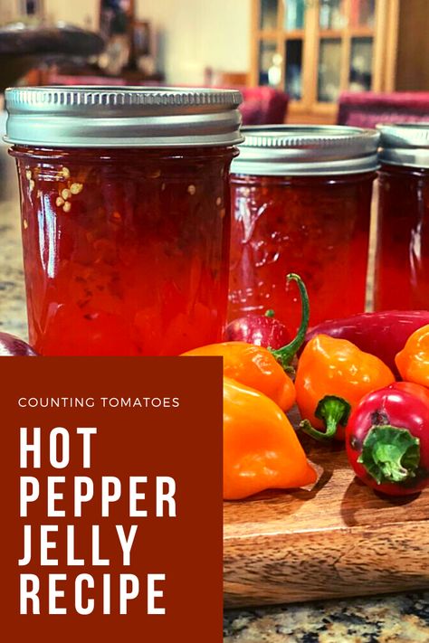 Jalapeño Red Pepper Jelly, Chili Jelly Recipe, Fresno Pepper Jelly, How To Make Hot Pepper Jelly, Hot Red Pepper Jelly Recipe Canning, Pepper Jelly With Sure Jell, Sure Jell Pepper Jelly Recipe, Canned Hot Pepper Jelly, Pepper Jelly Recipes For Canning