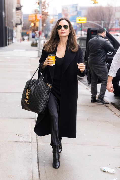 Best Met Gala Looks, Angelina Jolie Style, Angelina Jolie Photos, All Black Looks, Zoe Kravitz, Emily Ratajkowski, Katie Holmes, Satin Maxi Dress, All Black Outfit