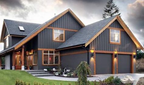 21 Stunning Dark Exterior House Colors for 2024 Dark Exterior House Colors, Blue Exterior House Colors, Dark Exterior House, Dark Grey Houses, Dark Blue Houses, Grey Exterior House Colors, Exterior Gray Paint, Gray House Exterior, Gray House