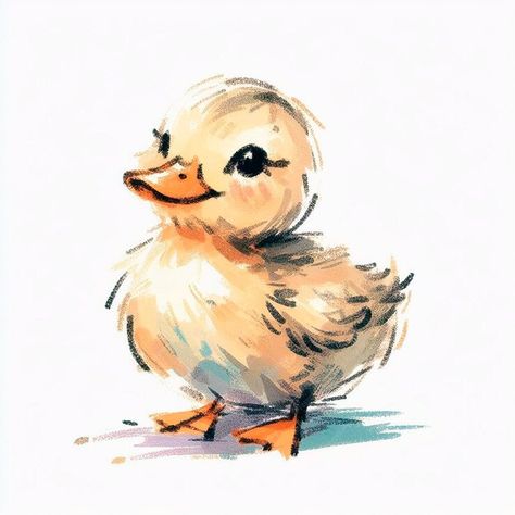 Duckling Drawing Cute, Fancy Duck Drawing, Duck With Ducklings Drawing, Fluffy Duck Drawing, Ducks In A Pond Drawing, Duck Ink Drawing, Duckies Drawing, Duck Art Cute, Runner Duck Drawing