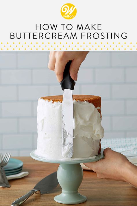 Learn how to make buttercream frosting with this easy and delicious recipe. Great for piping, spreading, filling, decorating and more, this homemade buttercream is certainly one of our favorites! Unlike other buttercreams out there, this recipe allows you to adjust the consistency of your icing.  #wiltoncakes #blog #blogger #blogpost #buttercreamfrosting #recipies #baking #cakedecorating #cupcakedecorating #dessertideas #dessertrecipes Butter Cream Recipe How To Make, Cake Frosting Recipe For Decorating, Wilton Buttercream Icing Recipe, Wilton Cake Decorating Icing Recipe, Vanilla Buttercream Frosting Recipe Easy, How To Make Butter Icing For Cake, Wilton Icing Recipe, How To Make Butter Icing, Easy Buttercream Frosting For Cake