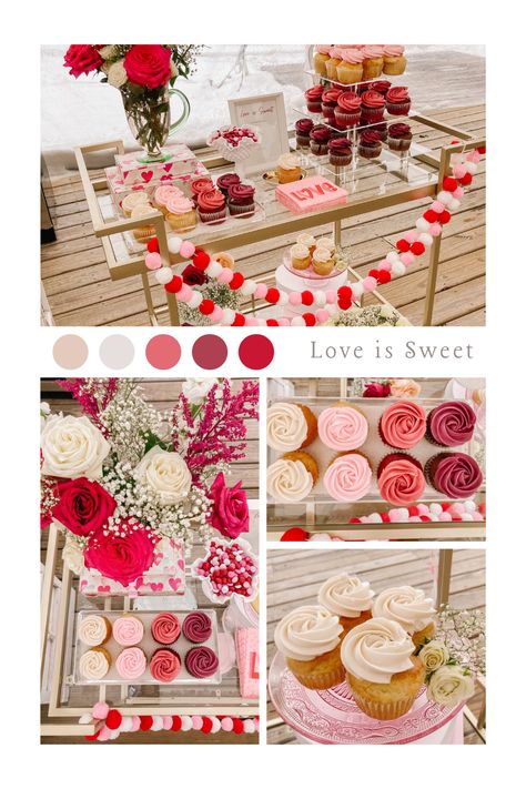 Valentines Themed Bachelorette, Love Is Sweet Engagement Party, Valentines Themed Engagement Party, Engagement Party Valentine Theme, Valentines Theme Bridal Shower Ideas, Bridal Shower Theme February, Valentines Themed Party, Valentines Day Engagement Party, Bridal Shower Valentine Theme