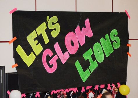 Black Out Pep Rally                                                       … Neon Themed Football Posters, Pep Rally Activities High Schools, Black Light Pep Rally Ideas, Neon Night Posters Football, Neon Pep Rally Ideas, Neon Pep Rally Posters, Black Out Pep Rally Outfits, Neon Out Football Game Posters, Glow Pep Rally Ideas