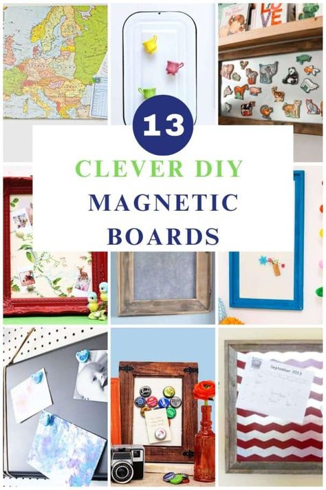 magnetic boards collage with text overlay Magnet Crafts Ideas, Magnetic Photo Wall, How To Display Magnets Collection, Magnetic Picture Board, How To Display Magnets At A Craft Show, Magnet Display Ideas, Magnet Board Ideas, Magnetic Board For Kids, Magnet Board Kids