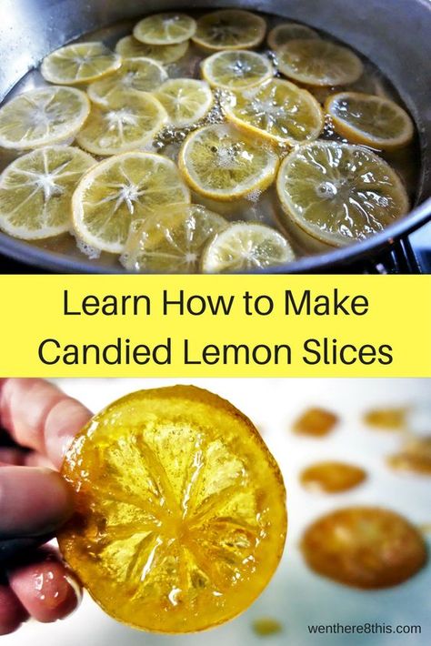 Learn how to make Candied Lemon Slices - it's so easy! #cookingtips Homemade Candies To Sell, Candied Fruit Recipes, Candied Lemon Slices, Unicorn Food, Fruit Slices, Candied Lemons, Cold Treats, Lemon Slices, Candy Recipes Homemade