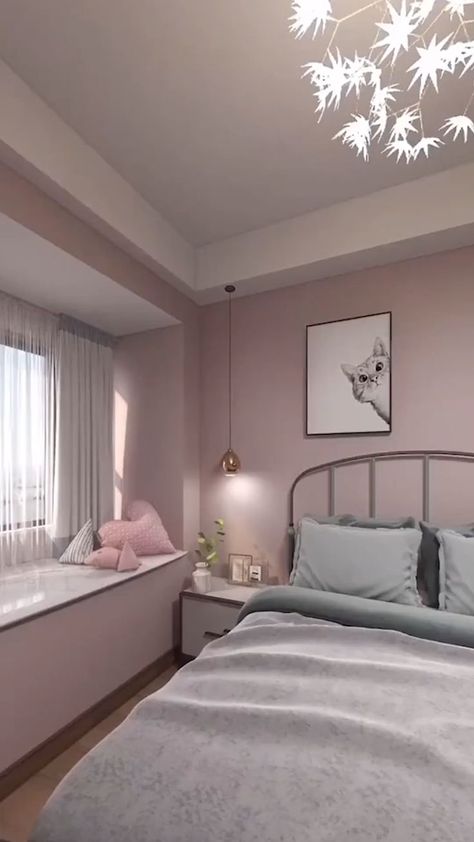 Room Color Ideas Bedroom, Pakse, Beautiful Bedroom Colors, Pink Bedroom Design, Room Color Combination, Bedroom Color Combination, Room Wall Colors, Bedroom Wall Designs, Apartment Bedroom Decor