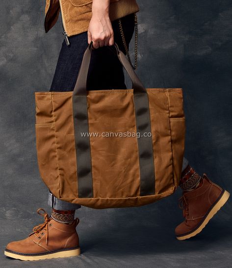 waxed canvas tote Waxed Canvas Tote Bag, Waxed Canvas Bag, Workout Bags, Travel Handbags, Canvas Messenger Bag, Gear Bag, Waxed Canvas, Large Bags, Canvas Bag