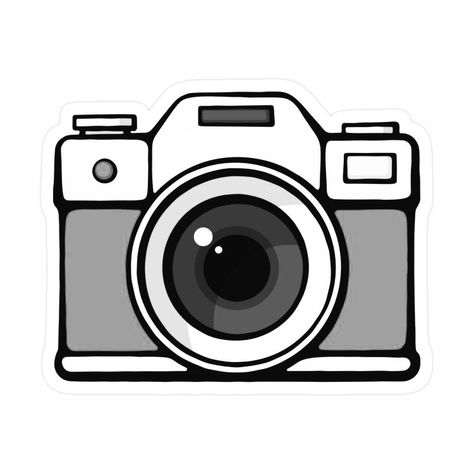 Vintage Camera Clipart, Camera Design Art, Camera Logos Design Style, Camera Pictures Image, Retro Aesthetic Stickers, Cute Stickers Aesthetic, Photo Album App, Camera Doodle, Cartoon Camera