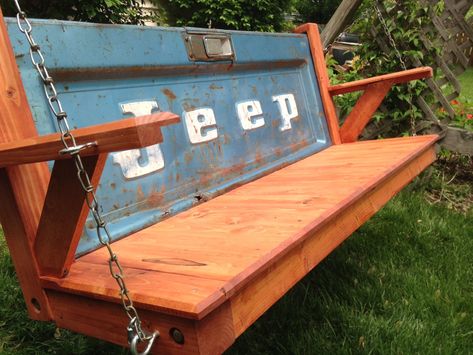 Garage Bar, Chevy Tailgate Bench, Tailgate Bench, Car Parts Decor, Headboard Benches, Man Cave Bathroom, Southern Boys, Man Cave Room, Man Cave Bar