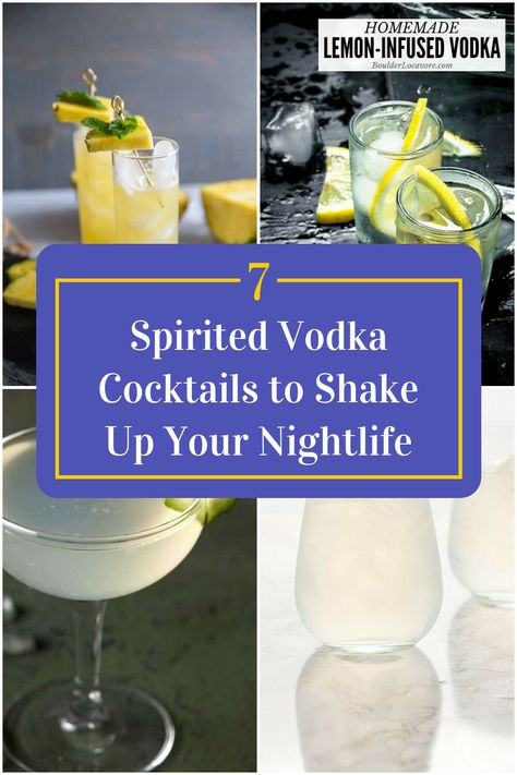 Collage of 4 vodka cocktails. Best Vodka Cocktails, Best Vodka, Infused Vodka, Vodka Cocktails, Summer Drinks, Spice Up, Cocktail Recipes, The Spirit, Spice Things Up