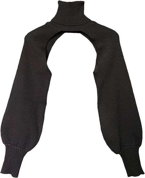 xxxiticat Women's Turtleneck Shrug Sweater Long Sleeve High Neck Cutout Knitted Arm Warmer Cropped Sweaters(9473,BL) Black at Amazon Women’s Clothing store Cropped Sweaters, Womens Turtleneck, Warm Sweaters, Sweaters And Leggings, Shrug Sweater, Character Outfits, Long Sweaters, Look Cool, Dresses With Leggings