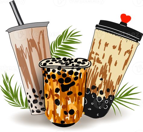 Milk Tea Picture, Milktea Aesthetic, Milk Tea Png, Tea Png, Pearl Milk Tea, Iced Drinks Recipes, Pearl Tea, Bubble Milk Tea, Tea Design