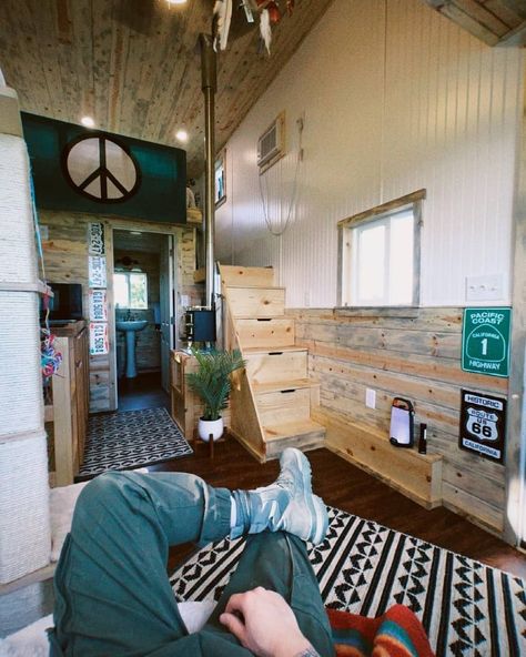 Jack’s $22K DIY Tiny House in Colorado House In Colorado, Beetle Kill Pine, Diy Tiny House, Tiny House Builders, Tiny House Talk, Tiny House Nation, Tiny House Listings, Farm Sink, Hot Water Heater