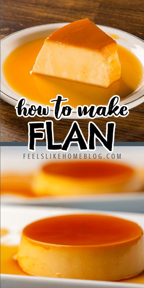 Homemade Flan Recipe, Best Flan Recipe, Caramel Baking, Caramel Custard Recipe, How To Make Flan, Vanilla Flan, Flan Recipe Easy, Caramel Custard, Caramel Flan