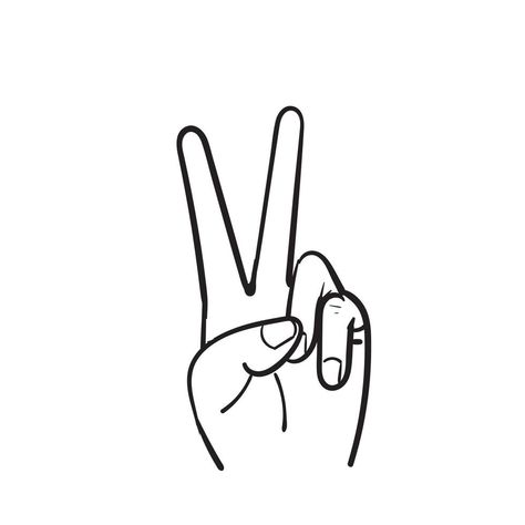 Victory Sign, Peace Fingers, Line Art Vector, Hand Gesture, Vegan Shirt, Peace Sign, Vector Icons, Line Drawing, Peace Gesture