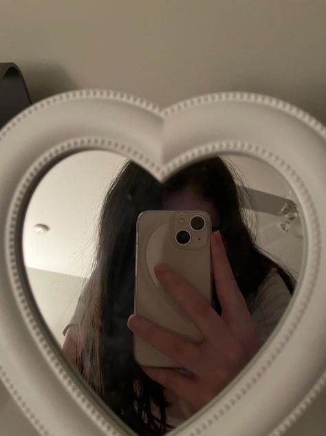 aesthetic heart mirror pic Heart Mirror Selfie, Heart With Fingers Mirror Pic, Mirror Selfie Heart Hand, Heart Mirror Aesthetic, White Heart Mirror Aesthetic, Heart Shaoed Mirror, Heart Shaped Mirror Hang On Wall, Heart Mirror, Mirror Pic