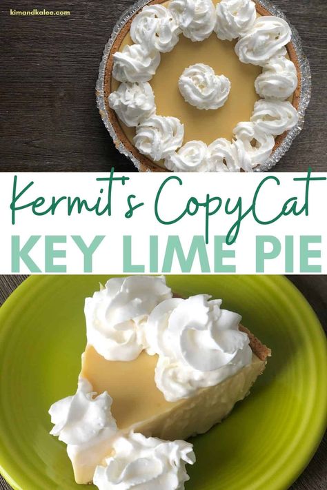 If you're looking for an award winning Key Lime pie recipe, look no further! Our copycat Kermit's Key Lime Pie is the perfect Summer dessert! Key Lime Whipped Cream, Key Lime Desserts, Key Lime Pie Easy, Key Lime Pie Recipe, Sweet Sauces, Lime Desserts, Kek Lapis, Lime Pie Recipe, Icebox Pie