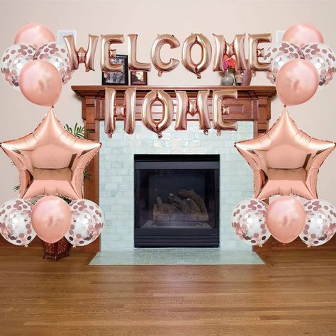 JumDaQ Welcome Home Letter Balloon Banner with Star Sequin Balloons for Home Family Party Decorat... Welcome Home Decorations Ideas Party, Welcome Home Decorations Ideas, Family Party Decorations, Welcome Home Party, Welcome House, Welcome Back Home, Welcome Home Decorations, Welcome Home Decor, Welcome Home Parties