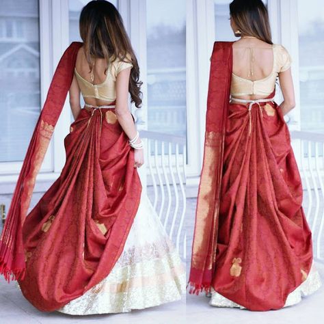 Can Can Saree, Tia Bhuva, Saree Draping Ideas, Dolly Jain, Lehanga Saree, Contemporary Saree, Draping Ideas, Saree Drapes, Lehenga Style Saree