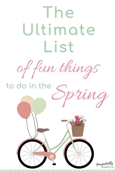 Love this list 70 fun things to do in the spring! You must add these spring activities and things to do to your spring bucket list. Free printable included! From adding spring decorations and flowers to your home, to spring cleaning and everything that's spring aesthetic. These ideas are perfect for couples on date nights, your family, adults, women, friends, even kids like toddlers and teens! Enjoy life and have fun! #spring #bucketlistideas #funthingstodo #springbucketlist #enjoylife #bestlife Spring Activities Adults, Spring Aesthetic Activities, Spring Bucket List For Adults, Spring Activities For Adults, Unexpectedly Domestic, Autumnal Recipes, Flowers Bucket, Indoor Things To Do, Spring Bucket List