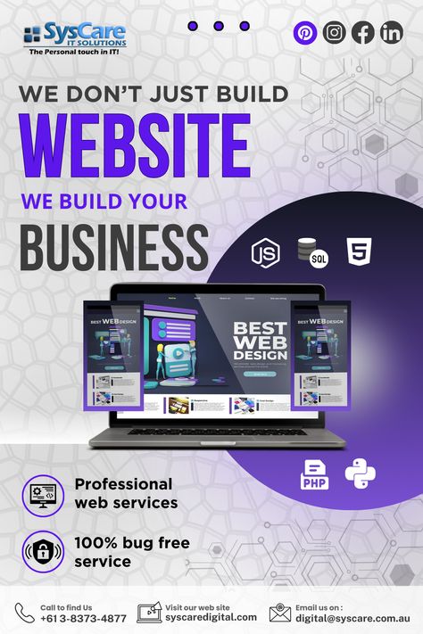 web design, web development, web desin agency, eb Design and Development Service Website Design Creative Ads, Website Development Creative Ads, Web Development Creative Ads, Creative Design Ideas, Education Post, Build A Website, Digital Web, Website Security, Web Design And Development