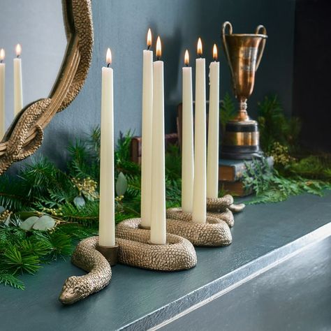 Harry Potter™ Nagini™ Candelabra | Pottery Barn Teen Harry Potter Bedding, Egyptian Party, Harry Potter Room Decor, Harry Potter Bedroom, Harry Potter Shop, Harry Potter Decor, Harry Potter Christmas, Harry Potter Room, Pottery Barn Teen