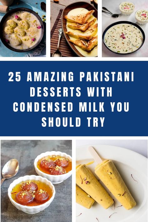 25 Amazing Pakistani Desserts With Condensed Milk You Should Try https://flavorfulpinch.com/pakistani-desserts-with-condensed-milk Pakistan Dessert Recipes, Pakistani Dessert Recipes, Desserts With Condensed Milk, Pakistani Sweets, Condensed Milk Desserts, Cooking With Ghee, Pakistani Desserts, Gulab Jamun Recipe, Jamun Recipe