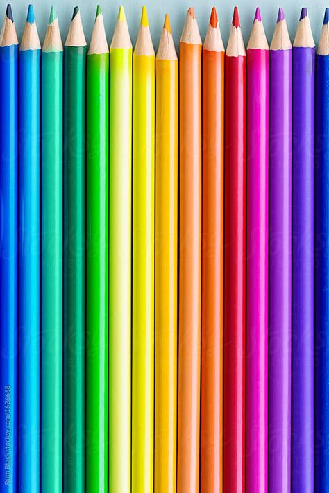 Colorful pencil background by Ruth Black - Colorful, Pencil - Stocksy United Crayons Wallpaper, Pens Wallpaper, Multi Color Background, Pencil Background, Xperia Wallpaper, Rainbow Stuff, Kristina Webb, Color Flashcards, Black Royalty