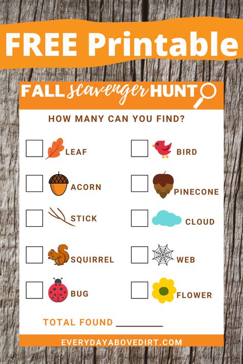 Printable Fall Scavenger Hunt for kids and families. Get outdoor and explore nature with this free printable. Super easy and fun. Plus, it's a great activity to do with the family. preschool | backyard | free printable | with clues | toddlers Hello Fall Activities For Kids, Preschool Fall Scavenger Hunt, Preschool Fall Scavenger Hunt Printable, Preschool Nature Scavenger Hunt Free Printables, Fall Scavenger Hunt For Toddlers, Signs Of Fall Scavenger Hunt, Toddler Fall Scavenger Hunt, November Scavenger Hunt For Kids, Preschool Outdoor Scavenger Hunt