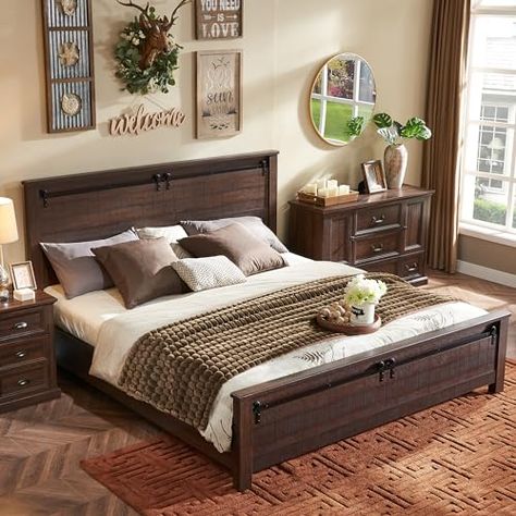 Bed Frame With Footboard, Bed King Size, Headboard Wood, Queen Size Bed Frame, King Size Platform Bed, Full Size Bed Frame, King Size Bed Frame, Queen Size Bed Frames, Wood Bed Frame