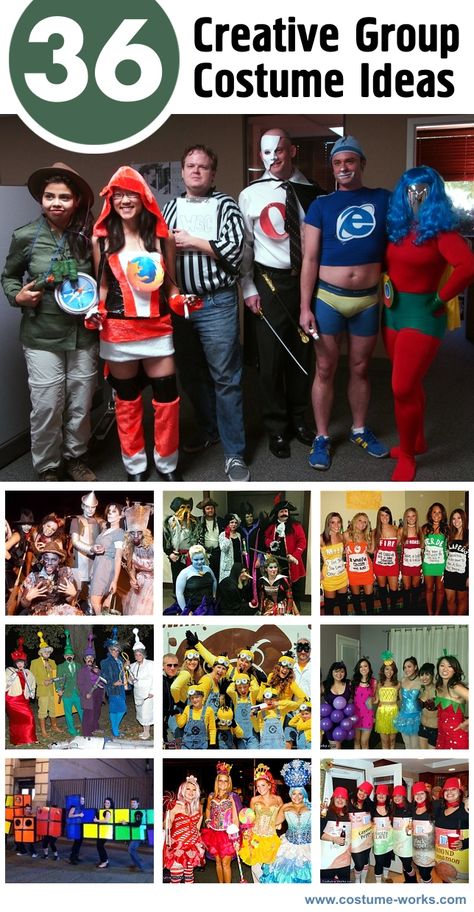 36 Creative Group Halloween Costume Ideas Work Group Halloween Costumes, Creative Group Costumes, Teacher Halloween Costumes Group, Team Halloween Costumes, Group Costume Ideas, Group Halloween Costume Ideas, Office Halloween Costumes, Diy Group Halloween Costumes, Costumes For Work