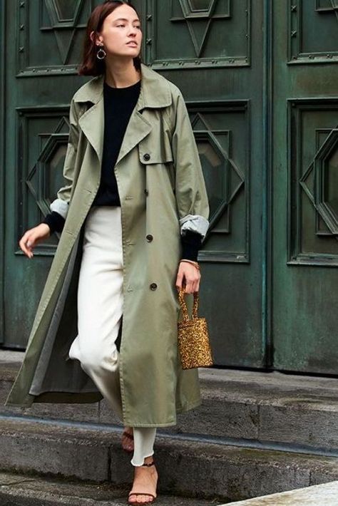 Outfits Punk, Trenchcoat Outfit, Mantel Styling, Trench Outfit, Mantel Outfit, Rock Clothing, Style Inspiration Classic, Fall Fashion Coats, Green Trench Coat