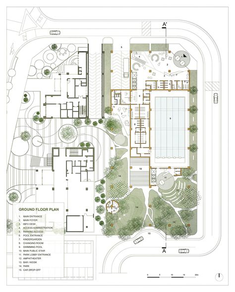 Landscape Design Floor Plan, Underground Plan Architecture, Artistic Floor Plan, Ground Floor Site Plan, Architecture Floor Plans Graphics, Context Plan Architecture, Ground Floor Plan Architecture, Hotel Ground Floor Plan Layout, Building Site Plan