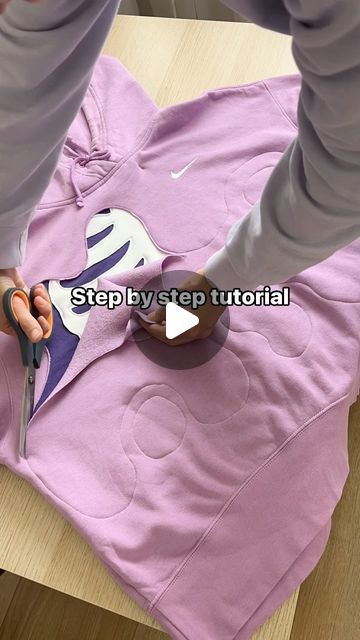 Too Small Hoodie Refashion, Sweatshirt Redo Diy, Sweatshirt Diy Refashioning, Hand Sewing Projects Clothes, Hoodie Upcycle Diy Sweatshirt Refashion, Reverse Applique Sweatshirt Diy, Reverse Applique Sweatshirt, Sweatshirt Makeover Diy, Patch Hoodie Diy