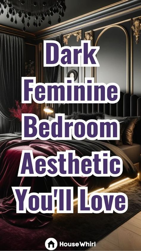 Achieve a sophisticated look with a dark feminine bedroom aesthetic by incorporating moody hues, luxurious fabrics, and elegant decor. Perfect for crafting a chic and serene retreat that exudes elegance. Bedroom Oasis Romantic, Hot Bedroom Ideas, Bedroom Ideas For Apartments, Feminine Bedroom Aesthetic, Feminine Bedrooms, Apartments Inspiration, Dark Romantic Bedroom, Dark Feminine Bedroom, Dark Bedroom Aesthetic