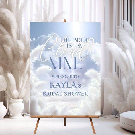 On Cloud Nine Decor, On Cloud Nine Bridal Shower Theme Decor, Cloud 9 Wedding Theme, White Pampas, Pastel White, Budget Party, Something Blue Bridal, Blue Bridal Shower, On Cloud Nine