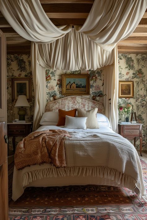 If you're on the hunt for whimsical bedroom ideas to bring a touch of magic to your private space, you're in the right place. This term may make you think of the many playful children's rooms that appear ahead, but know that with a few simple tweaks, you can add a sophisticated touch of whimsy to your bedroom as well. What makes a whimsical room? Playful patterns, creative art, and plenty of color, natural. Canopy Bed In Front Of Window Ideas, Add Whimsy To Your Home, Bedroom Canopy Ideas, Whimsical Bedroom Adult, Bedroom Whimsical, Swiftie Bedroom, Whimsical Bedroom Ideas, Whimsical Girls Bedroom, Room Ideas Elegant