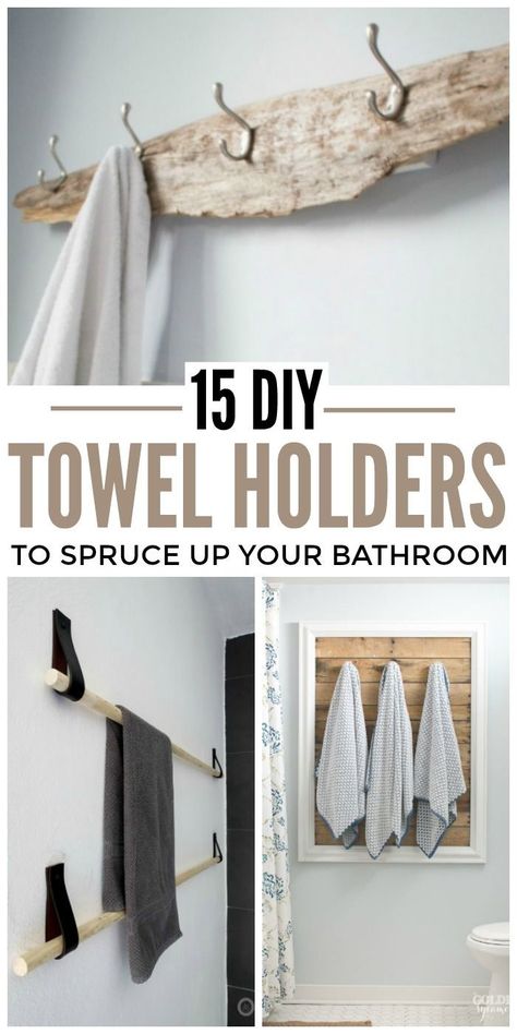 Want to jazz up your bathroom in less than an hour? Try making one of these DIY towel holders. Not only are they practical and functional, but a towel holder can really be a statement piece in your bathroom. Drying Towel Rack Bathroom, Towel Hanger Ideas Bedroom, Farmhouse Bath Towel Holder, Nautical Towel Rack, Unique Towel Bars Bathroom Ideas, Hanging Bath Towels To Dry, Diy Towel Hanger Bathroom, Diy Towel Drying Rack Bathroom, Diy Bath Towel Rack