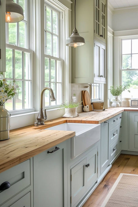 40 Rustic Farmhouse Kitchen Designs for a Gorgeous Home Rustic Farmhouse Kitchen Ideas, 1900 House, Cape Kitchen, Dapur Rustic, Bungalow Renovation, Farmhouse Kitchen Ideas, Country Modern, Modern Kitchen Island, Timeless Kitchen