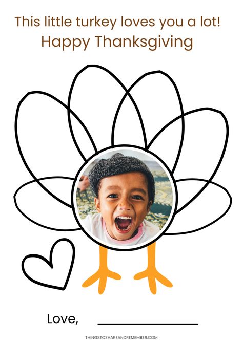 Preschool Art For Thanksgiving, Picture Turkey Craft, Preschool Thanksgiving Crafts For Parents, Make Your Own Turkey Craft, Diy November Crafts For Kids, Thanksgiving Craft Toddler Easy, Turkey Craft With Kids Face, Thanksgiving Picture Crafts For Kids, Preschool Turkeys Crafts