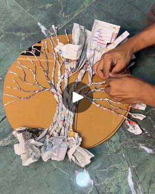 Newspaper Tree Craft, Diy Magazine Crafts, Craft Ideas For Competition, Newspaper Crafts Wall Decor, Recycled Art Diy, Waste Out Of Best Ideas School Projects, Best Out Of Waste Ideas For Kids, Diy Newspaper Crafts, News Paper Crafts