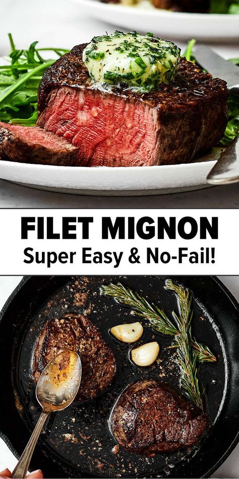 Best filet mignon recipe Filet Mignon Steak Recipes, Best Filet Mignon Recipe, Filet Migon, Cast Iron Skillet Recipes Dinner, Filet Mignon Recipe, Filet Recipes, Mignon Steak, Filet Mignon Recipes