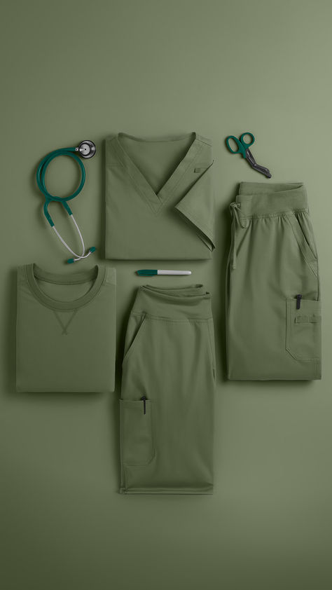 🌿✨ Add a touch of elegance to your scrub wardrobe with our new Light Olive. Perfect for style and a pop of color in your outfit! Scrubs For Doctors, Scrub Style Medical, Nurse Scrub Outfits Ideas, Scrub Uniform Ideas, Scrubs Uniform Aesthetic, Scrubs Colors, Scrubs Outfit Ideas, Pink Joggers Outfit, Scrubs Aesthetic